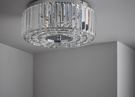 Colton 4 Light 35Cm Flush Crystal Drum Chandelier