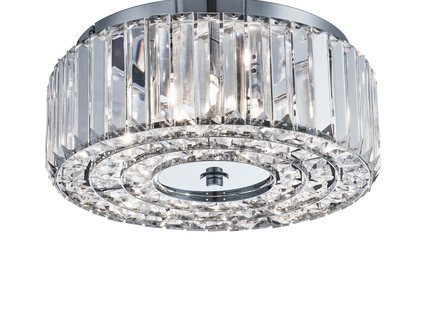 Colton 4 Light 35Cm Flush Crystal Drum Chandelier