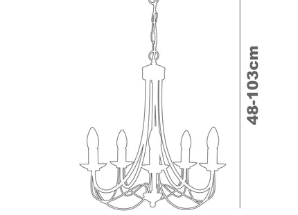 Tilney 5 Light Candle Chandelier Satin Silver