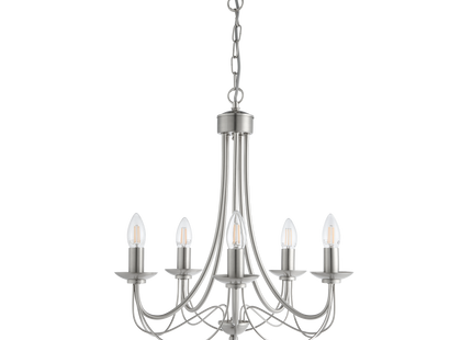 Tilney 5 Light Candle Chandelier Satin Silver