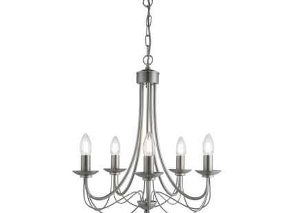 Tilney 5 Light Candle Chandelier Satin Silver