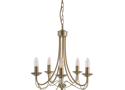 Tilney 5 Light Candle Chandelier Antique Brass