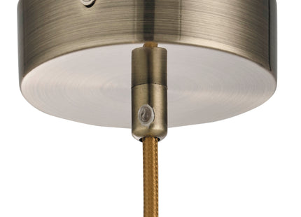 Witton Modern Glass Pendant Antique Brass Ceiling Light 28Cm