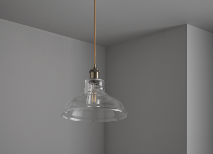 Witton Modern Glass Pendant Antique Brass Ceiling Light 28Cm