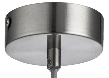 Witton Modern Glass Pendant Satin Silver Ceiling Light 28Cm