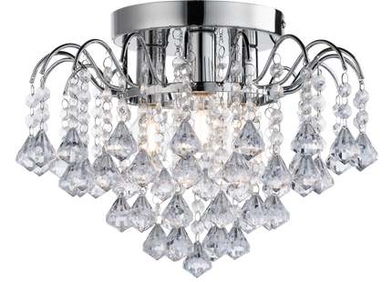 Thorpe 5 Light Acrylic Beaded Flush Mount Chrome Ceiling Light