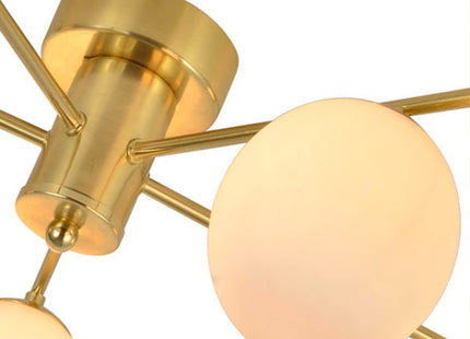 Salle 5 Light Modern Gold Flush Frosted Glass Ceiling Light