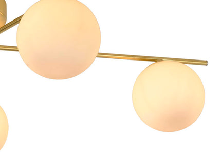 Salle 5 Light Modern Gold Flush Frosted Glass Ceiling Light