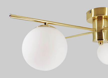 Salle 5 Light Modern Gold Flush Frosted Glass Ceiling Light