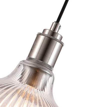 Thetford Glass Dome Pendant Stainless Steel Ceiling Light