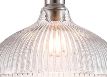 Thetford Glass Dome Pendant Stainless Steel Ceiling Light