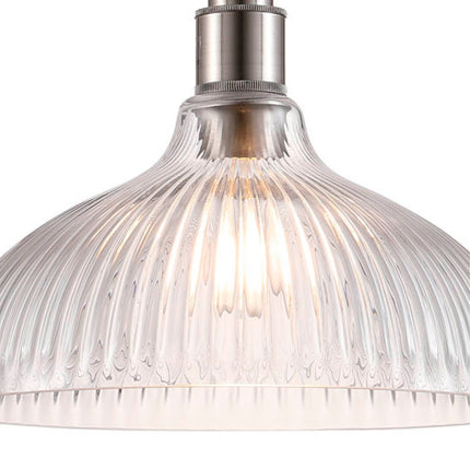 Thetford Glass Dome Pendant Stainless Steel Ceiling Light