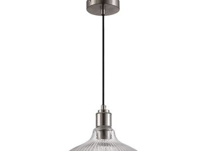 Thetford Glass Dome Pendant Stainless Steel Ceiling Light