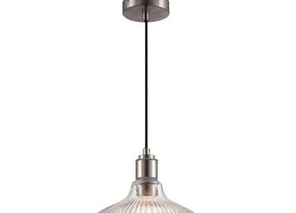 Thetford Glass Dome Pendant Stainless Steel Ceiling Light