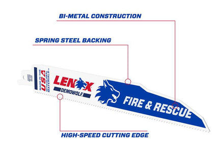Lenox Demowolf Reciprocating Saw Blade 229 X 22 X 1.6mm 10 Tpi (Pack 25)