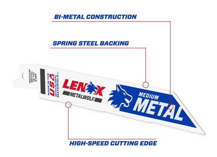 Lenox Metalwolf Wave Edge Reciprocating Saw Blade 152 X 19 X 0.9mm 10 Tpi (Pack 25)