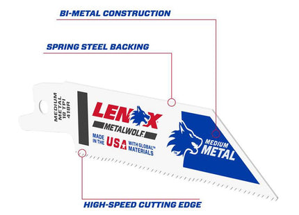 Lenox Metalwolf Wave Edge Reciprocating Saw Blade 102 X 19 X 0.9mm 18 Tpi (Pack 5)