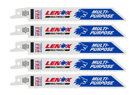 Lenox Multiwolf Wave Edge Reciprocating Saw Blade 152 X 19 X 0.9mm 10 Tpi (Pack 5)