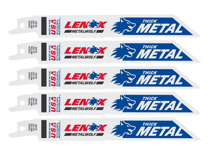 Lenox Metalwolf Wave Edge Reciprocating Saw Blade 152 X 19 X 0.9mm 14 Tpi (Pack 5)