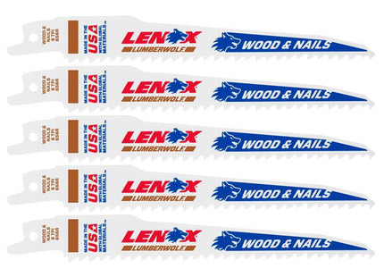 Lenox Lumberwolf Reciprocating Saw Blade 152 X 19 X 1.3mm 6 Tpi (Pack 5)