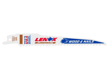 Lenox Lumberwolf Reciprocating Saw Blade 152 X 19 X 1.3mm 6 Tpi (Pack 5)