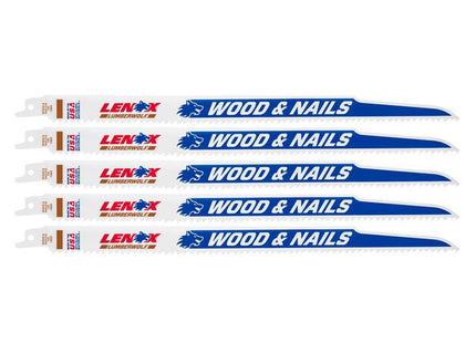 Lenox Lumberwolf Reciprocating Saw Blade 305 X 19 X 1.3mm 6 Tpi (Pack 5)
