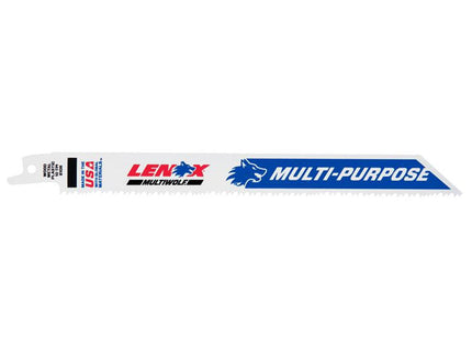Lenox Multiwolf Wave Edge Reciprocating Saw Blade 203 X 19 X 1.3mm 10 Tpi (Pack 25)