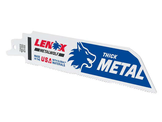 Lenox Multiwolf Wave Edge Reciprocating Saw Blade 152 X 25 X 1.1mm 14 Tpi (Pack 5)