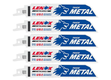 Lenox Multiwolf Wave Edge Reciprocating Saw Blade 152 X 25 X 1.1mm 14 Tpi (Pack 5)