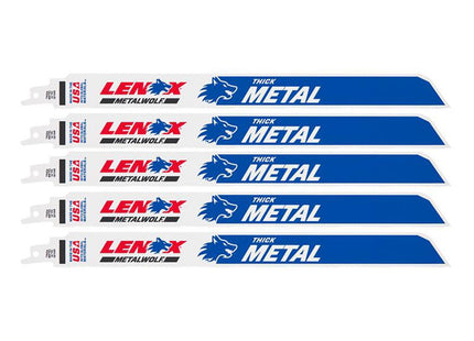 Lenox Metalwolf Wave Edge Reciprocating Saw Blade 305 X 25 X 1.07mm 14 Tpi (Pack 5)
