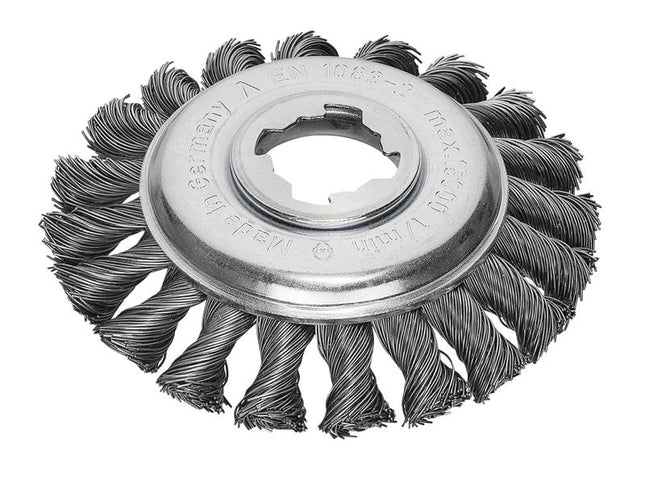 Lessmann X-Lock Steel Knot Bevel Brush 115mm Non Spark 