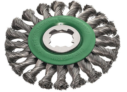 Lessmann X-Lock Stainless Steel Knot Wheel Brush 115mm Non Spark 