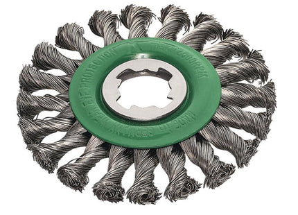 Lessmann X-Lock Stainless Steel Knot Wheel Brush 125mm Non Spark 