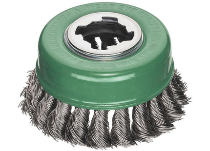 Lessmann X-Lock Stainless Steel Knot Cup Brush 85mm Non Spark 