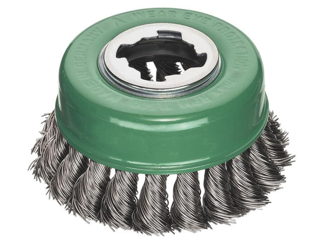 Lessmann X-Lock Stainless Steel Knot Cup Brush 85mm Non Spark 