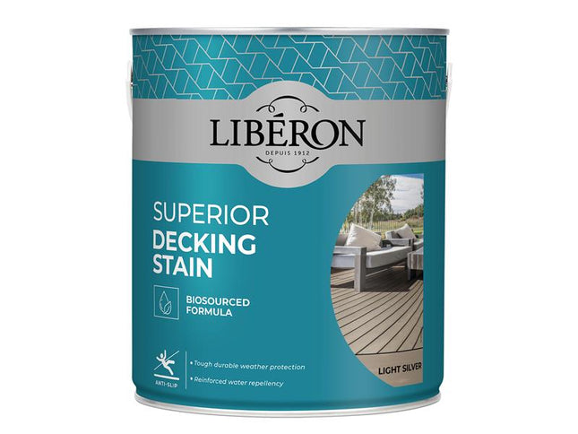 Liberon Superior Decking Stain Light Silver 2.5 litre LIB126120