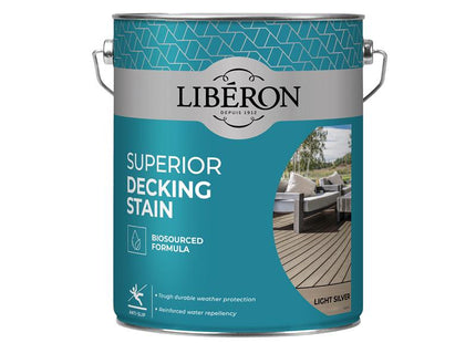 Liberon Superior Decking Stain Light Silver 5 litre LIB126130