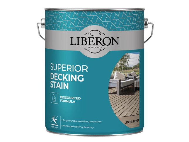 Liberon Superior Decking Stain Light Silver 5 litre LIB126130