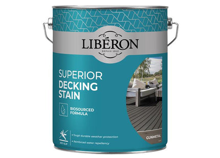 Liberon Superior Decking Stain Gun Metal 5 litre LIB126132