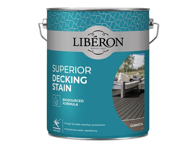 Liberon Superior Decking Stain Gun Metal 5 litre LIB126132