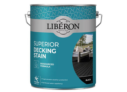 Liberon Superior Decking Stain Black 5 litre LIB126133