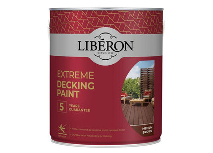 Liberon Extreme Decking Paint Medium Brown 2.5 litre LIB126138