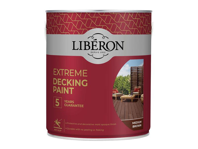 Liberon Extreme Decking Paint Medium Brown 2.5 litre LIB126138