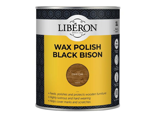 Liberon Black Bison Wax Paste Dark Oak 1kg                                              