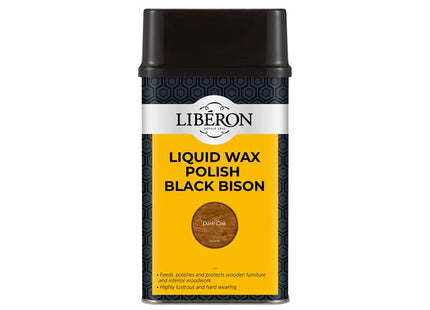 Liberon Liquid Wax Polish Black Bison Dark Oak 500ml 