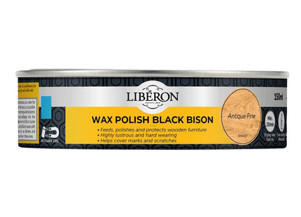 Liberon Black Bison Wax Paste Antique Pine 150ml 