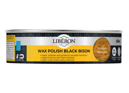 Liberon Black Bison Wax Paste Georgian Mahogany 150ml 