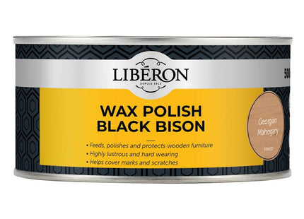 Liberon Black Bison Wax Paste Georgian Mahogany 500ml 