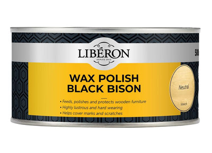 Liberon Black Bison Wax Paste Neutral 500ml 