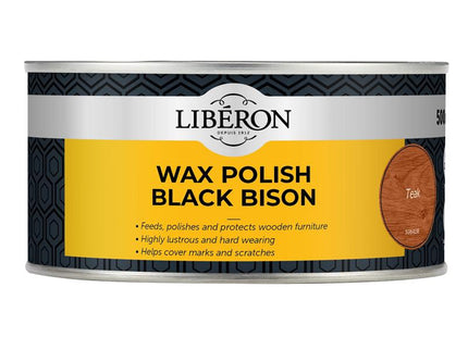 Liberon Black Bison Wax Paste Teak 500ml 